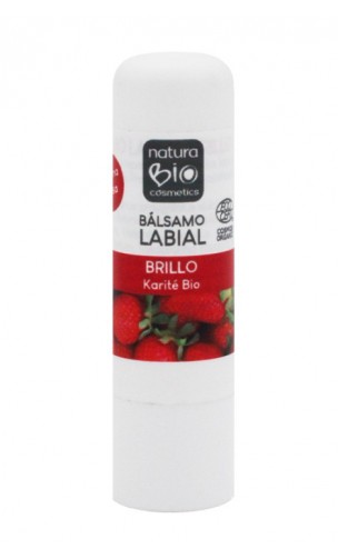 Baume à lèvres bio brillance karité et fraise - Naturabio cosmetics - 9,5 g