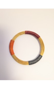 Brazalete de oro vegetal – AFRICANOS Naranja Vino Gris – Biojoya Capim dourado – Sloweco