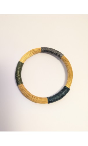 Brazalete de oro vegetal – AFRICANOS Verde Gris – Biojoya Capim dourado – Sloweco