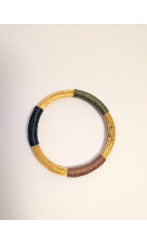 Jonc en or végétal – AFRICAIN – Vert Marron - Biobijou Capim dourado – Sloweco