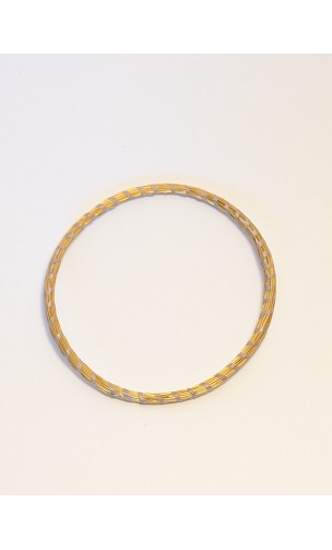 Brazalete de oro vegetal – MINI ROMA COLOR – BEIGE - Biojoya Capim dourado – Sloweco