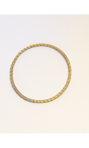 Brazalete de oro vegetal – MINI ROMA COLOR – GRIS CLARO - Biojoya Capim dourado – Sloweco