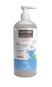 Eau nettoyante BIO pour bébé enfant - Visage et Corps - Cattier - 500 ml.