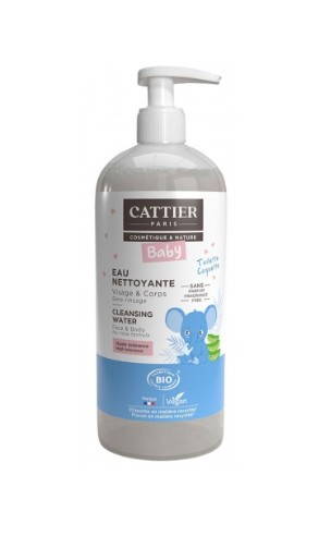 Agua Limpiadora Micelar Ecológica para bebé - Cattier - 500 ml.