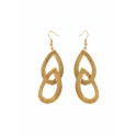 Pendientes oro vegetal – FORTALEZA – Biojoya Capim dourado - 8x2,5 cm– Sloweco
