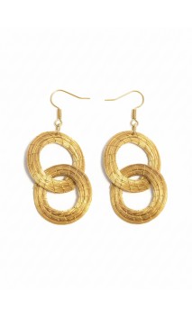 Boucles d'oreilles en or végétal – PASIÓN – Biobijou Capim dourado 7x3 cm – Sloweco