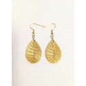 Pendientes oro vegetal – ESPERANZA – Biojoya Capim dourado - 5,5x2 cm– Sloweco