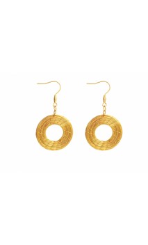 Boucles d'oreilles en or végétal – ENERGIA – Biobijou Capim dourado 6x3 cm – Sloweco