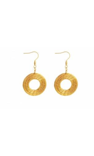 Boucles d'oreilles en or végétal – ENERGIA – Biobijou Capim dourado 6x3 cm – Sloweco