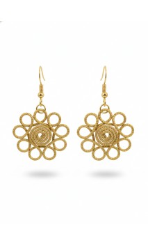 Pendientes oro vegetal – ALEGRIA – Biojoya Capim dourado - 6x3 cm– Sloweco