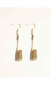 Boucles d'oreilles en or végétal – INSPIRACIÓN – Biobijou Capim dourado 7x1 cm – Sloweco