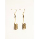 Pendientes oro vegetal – INSPIRACIÓN – Biojoya Capim dourado - 7x1 cm– Sloweco