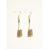 Pendientes oro vegetal – INSPIRACIÓN – Biojoya Capim dourado - 7x1 cm– Sloweco
