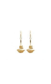 Boucles d'oreilles en or végétal – PUREZA – Biobijou Capim dourado 5,5x2 cm – Sloweco