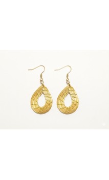 Boucles d'oreilles en or végétal – VITALIDAD – Biobijou Capim dourado 5,5x2,5 cm – Sloweco