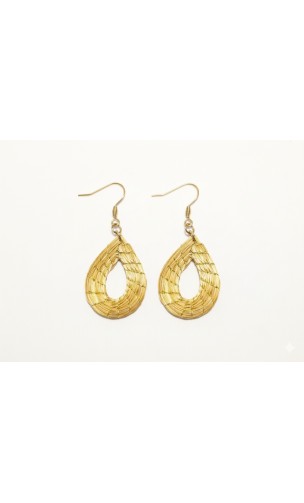 Pendientes oro vegetal – VITALIDAD – Biojoya Capim dourado - 5,5x2,5 cm– Sloweco