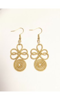 Pendientes oro vegetal – CREATIVIDAD – Biojoya Capim dourado - 7x3 cm– Sloweco
