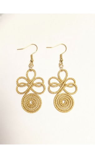 Boucles d'oreilles en or végétal – CREATIVIDAD – Biobijou Capim dourado 7x3 cm – Sloweco