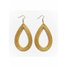 Boucles d'oreilles en or végétal – SERENIDAD – Biobijou Capim dourado 9x5 cm – Sloweco
