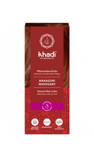 Henna bio - Rojo caoba - 100 natural - Khadi - 100 gr.