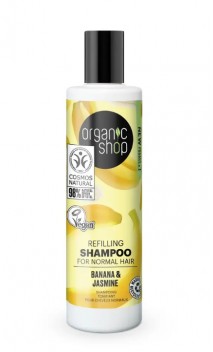 Shampoing naturel - Volume - Banane Jasmin - Cheveux normaux - Organic Shop - 280 ml