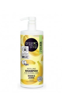 Shampoing naturel - Volume - Banane Jasmin - Cheveux normaux - Organic Shop - 1L