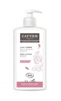 Lait corporel BIO - NOURRISSANT - Karité Géranium - Cattier - 500 ml.