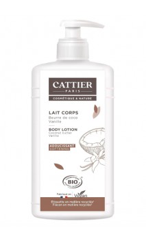 Lait corporel BIO - ADOUCISSANT- Vanille Coco - Cattier - 500 ml.