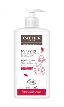 Lait corporel BIO - REVITALISANT- Carthame Cerise - Cattier - 500 ml.