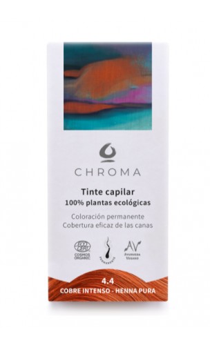 Coloration teinte végétale bio 4.4 – Cuivre Intense – Henné Pur - Naturelle - Chroma - 100 gr.