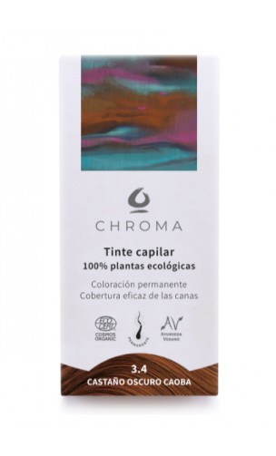 Coloration teinte végétale bio 3.4 – Chatain foncé Caoba - Naturelle - Chroma - 100 gr.