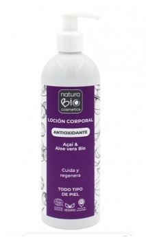 Loción corporal ecológica - Antioxidante - Açaí & Aloe vera - Naturabio Cosmetics - 500 ml.