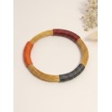 Brazalete de oro vegetal – AFRICANOS - Naranja Vino Gris – Biojoya Capim dourado – 6,5 cm - Sloweco