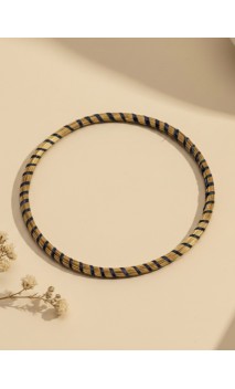 Brazalete de oro vegetal – MINI ROMA COLOR – AZUL MARINO - Biojoya Capim dourado – 6,5 cm - Sloweco