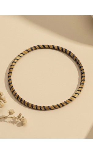 Brazalete de oro vegetal – MINI ROMA COLOR – AZUL - Biojoya Capim dourado – Sloweco