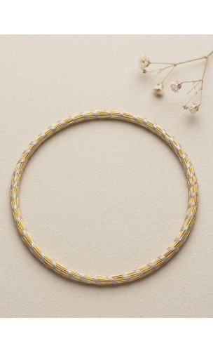 Brazalete de oro vegetal – MINI ROMA COLOR – BEIGE - Biojoya Capim dourado – Sloweco