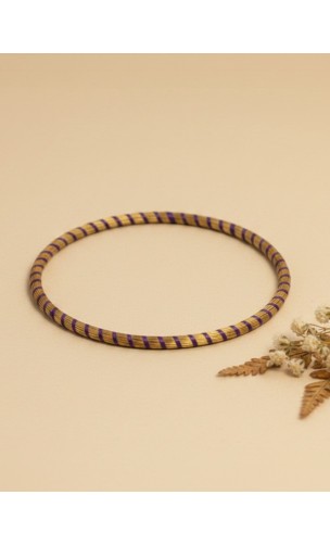 Brazalete de oro vegetal – MINI ROMA COLOR – MORADO - Biojoya Capim dourado – Sloweco