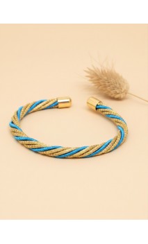 Jonc en or végétal – LA HAB – TURQUOISE – Biobijou Capim dourado - 5,5 x 4,5 cm – Sloweco