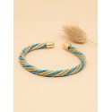 Jonc en or végétal – LA HAB – TURQUOISE – Biobijou Capim dourado - 5,5 x 4,5 cm – Sloweco