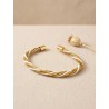 Brazalete de oro vegetal –  LA HAB– Blanco – Biojoya Capim dourado - 5,5 x 4,5 cm – Sloweco