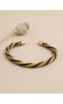 Jonc en or végétal – LA HAB – Noir – Biobijou Capim dourado - 5,5 x 4,5 cm – Sloweco