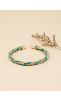 Brazalete de oro vegetal –  LA HAB– Esmeralda – Biojoya Capim dourado - 5,5 x 4,5 cm – Sloweco