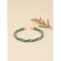 Jonc en or végétal – LA HAB – émeraude – Biobijou Capim dourado - 5,5 x 4,5 cm – Sloweco