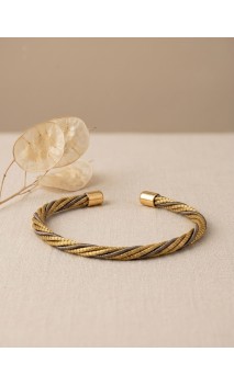 Brazalete de oro vegetal –  LA HAB – Marrón – Biojoya Capim dourado - 5,5 x 4,5 cm  – Sloweco