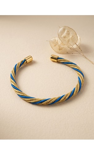 Brazalete de oro vegetal –  LA HABANA – AZUL – Biojoya Capim dourado – Sloweco