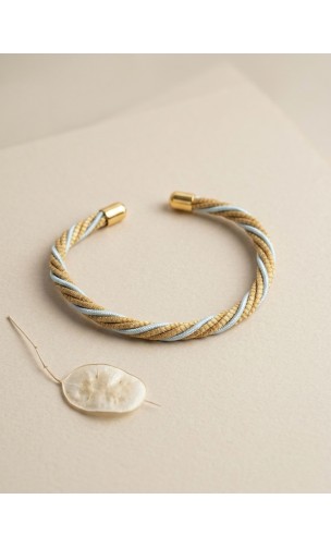 Jonc en or végétal – LA HABANA – BLEU CLAIR– Biobijou Capim dourado – Sloweco