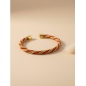 Brazalete de oro vegetal –  LA HAB – ROJO – Biojoya Capim dourado - 5,5 x 4,5 cm – Sloweco