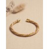 Brazalete de oro vegetal –  LA HAB – ROSA – Biojoya Capim dourado - 5,5 x 4,5 cm – Sloweco
