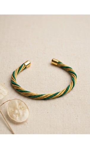 Brazalete de oro vegetal –  LA HABANA – VERDE – Biojoya Capim dourado – Sloweco