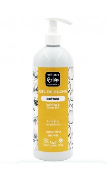 Gel douche bio Exotique - Vanille & Coco bio - Naturabio cosmetics - 740 ml.